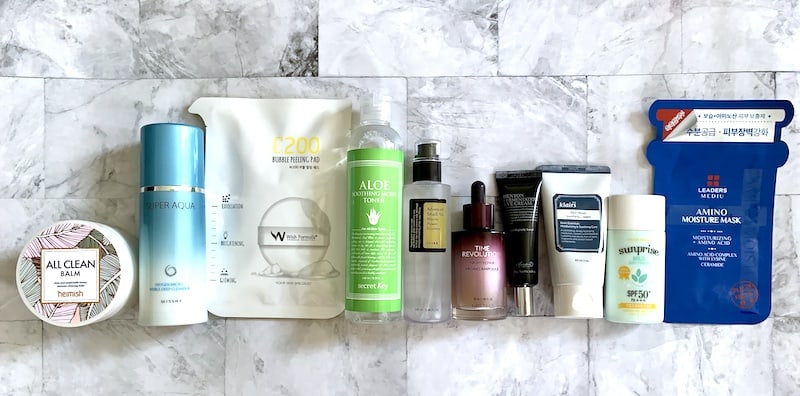 The 10 Step Korean Skincare Routine Products Flatlay