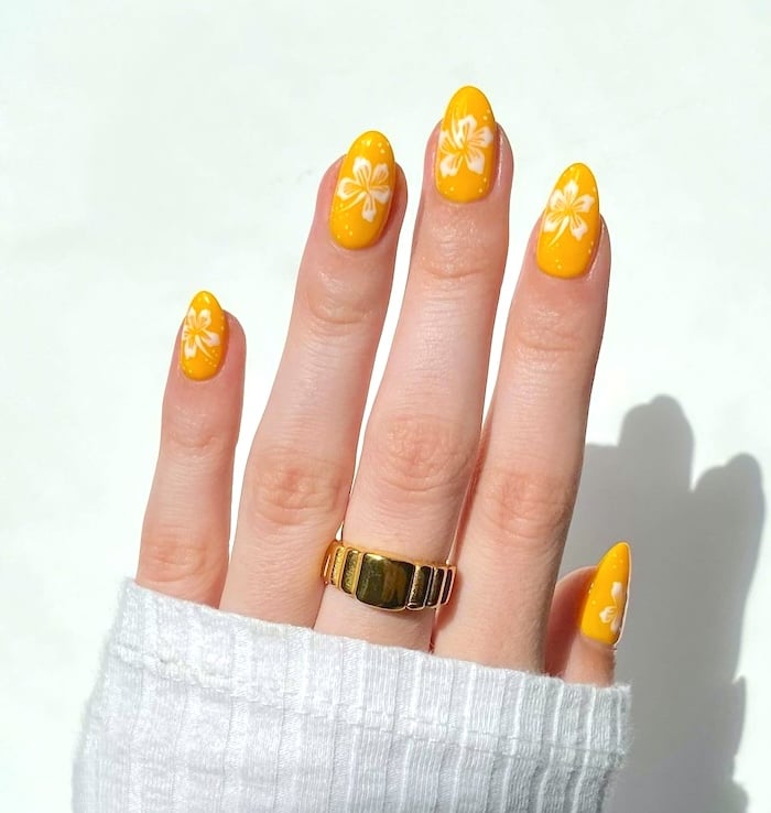 Hibiscus yellow May nails.