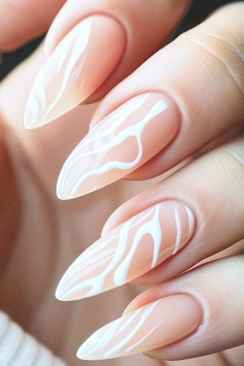 White waves nails.