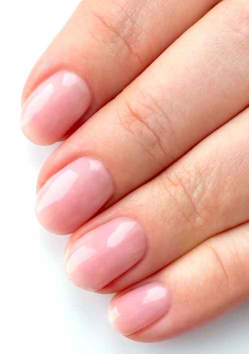 Short pink minimal nails.