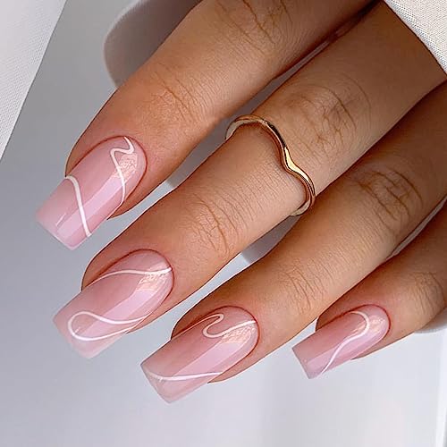 Baby Pink Swirl Nails 2