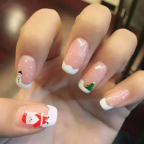 White French Tip Snow Nails