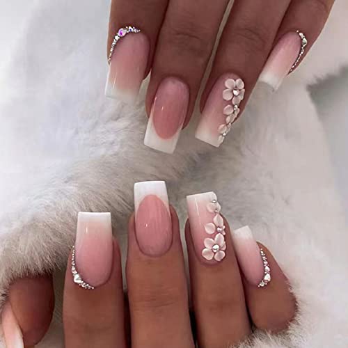 Square French Tip Nails