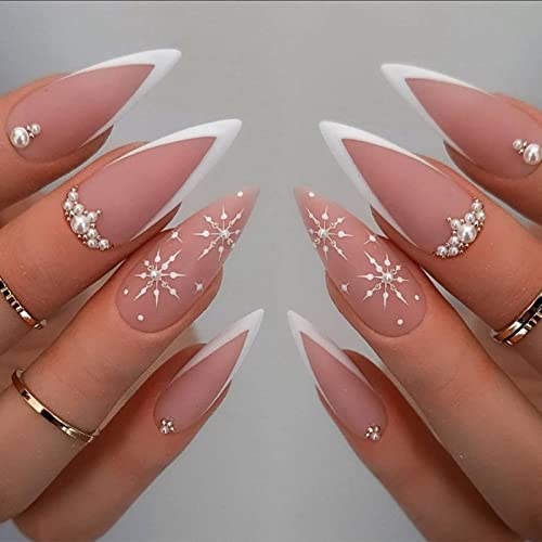 Pearl French Tip Nails