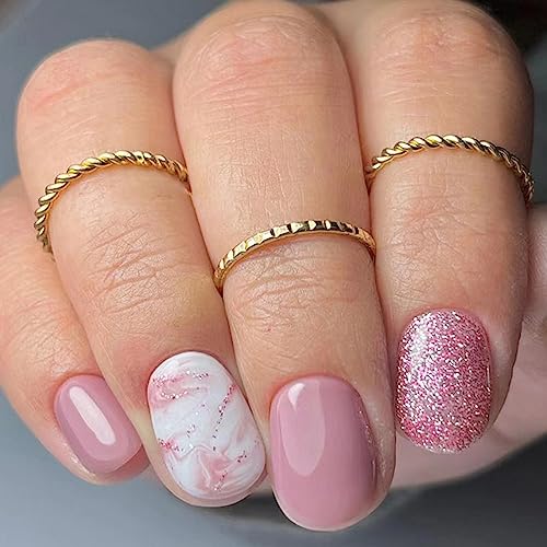 Marble Pink Nails