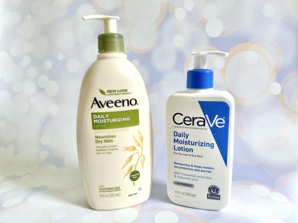 Aveeno Daily Moisturizing Lotion vs CeraVe Daily Moisturizing Lotion.