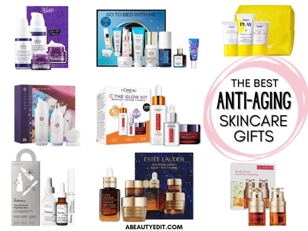 Best Anti-Aging Skincare Gift Sets collage.