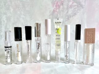 Best Drugstore Clear Lip Glosses from NYX, L'Oreal, Wet N Wild, Essence, Ulta Beauty, e.l.f., Revlon, and Maybelline.