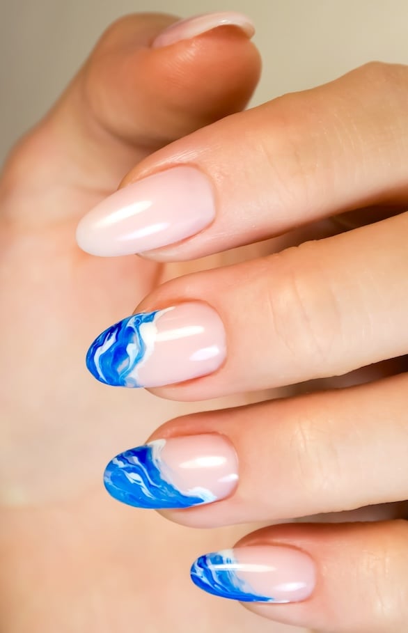 Blue wave nails.