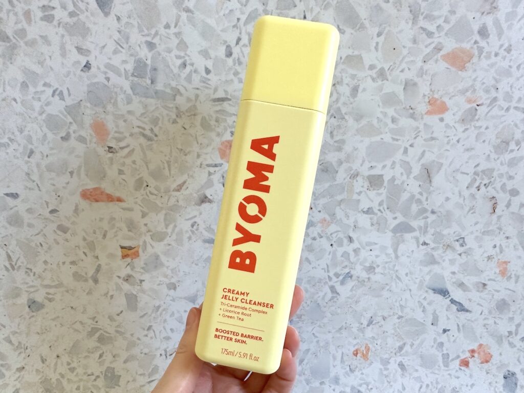 Byoma Creamy Jelly Cleanser, handheld.