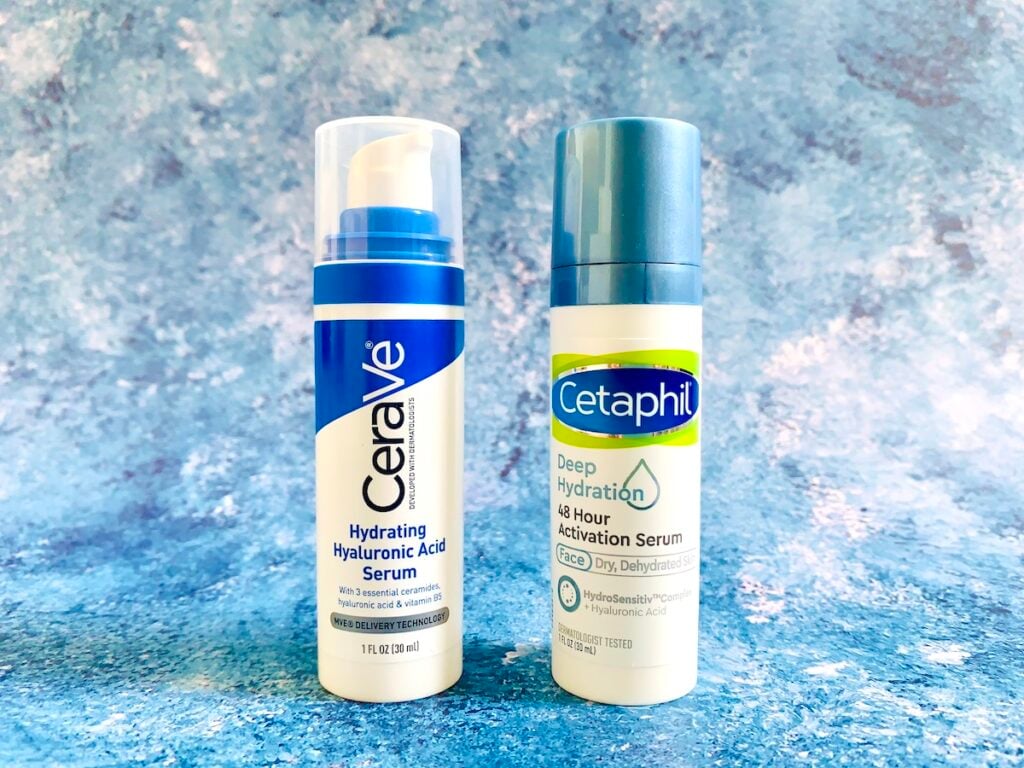 Cerave Hydrating Hyaluronic Acid Serum and Cetaphil Deep Hydration 48 Hour Activation Serum