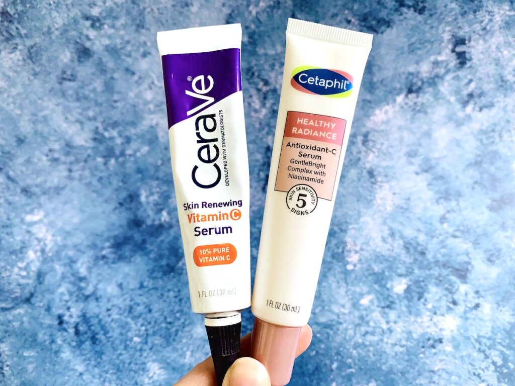 CeraVe Skin Renewing Vitamin C Serum and Cetaphil Healthy Radiance Antioxidant-C Serum