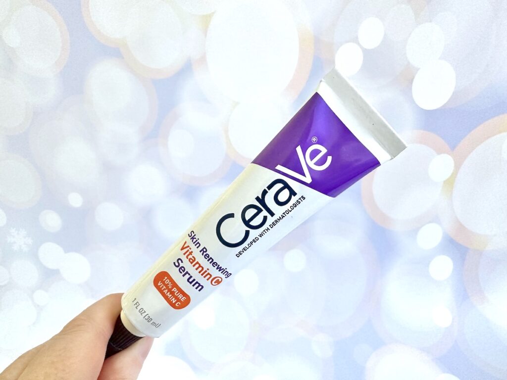 CeraVe Skin Renewing Vitamin C Serum, handheld.