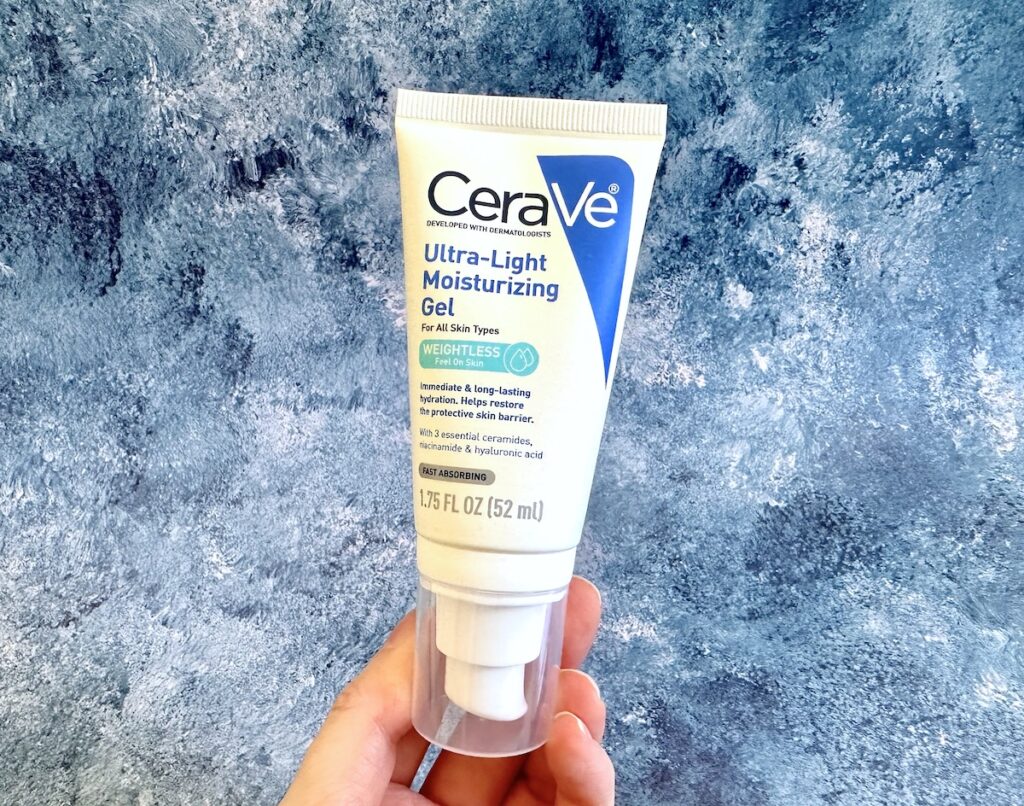 CeraVe Ultra-Light Moisturizing Gel, handheld.