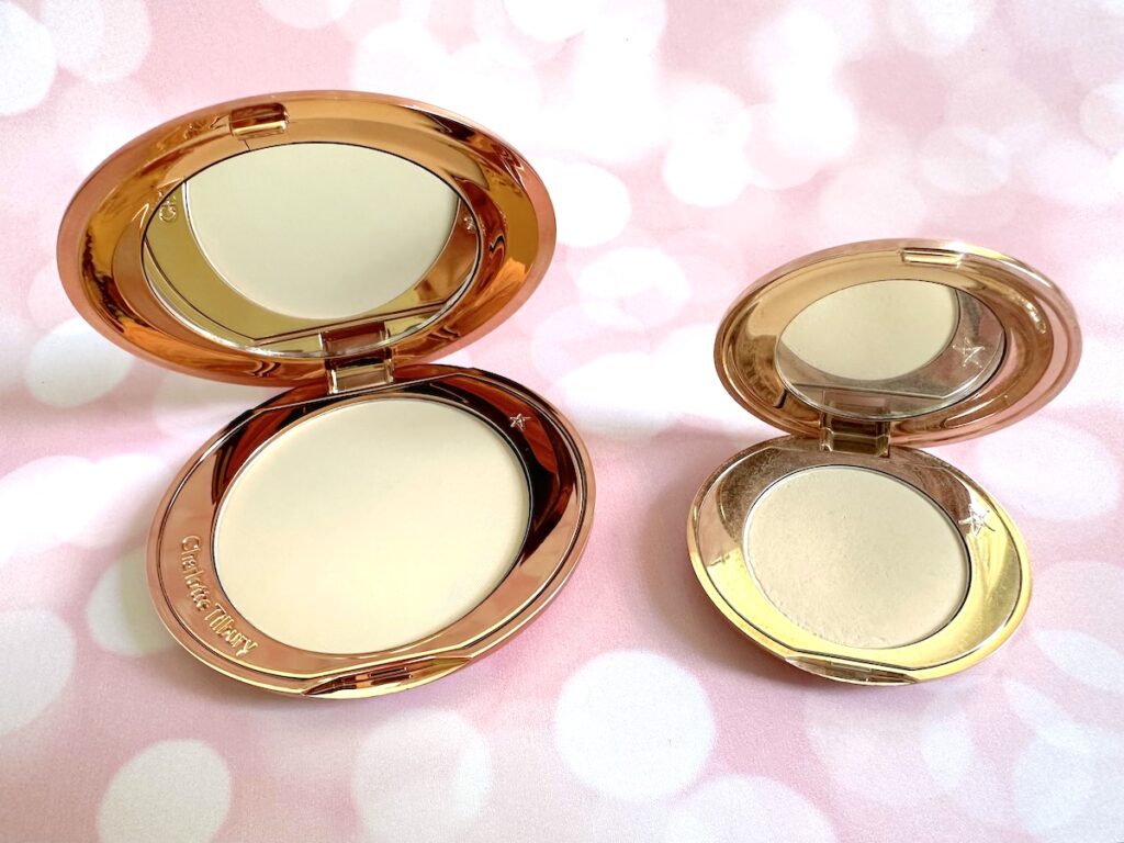 Charlotte Tilbury Airbrush Flawless Finish Setting Powder in the shade Fair, full size and mini.