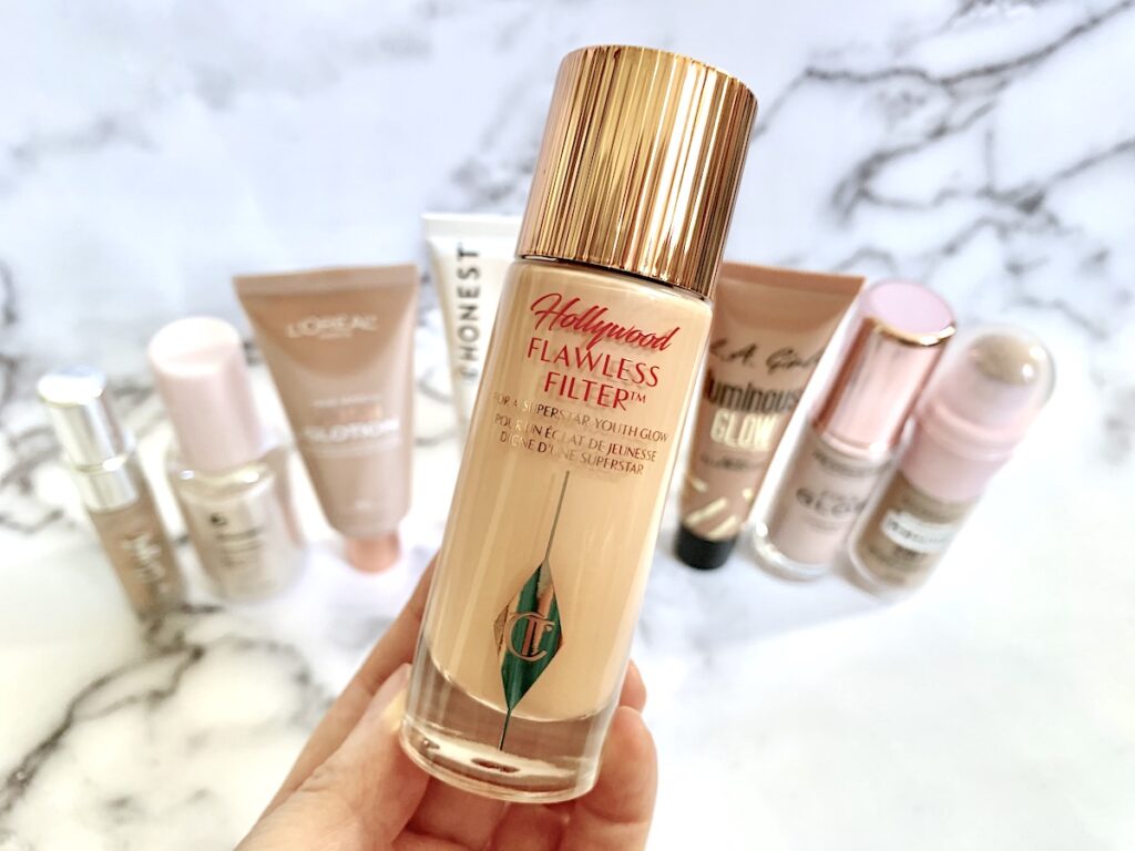 Charlotte Tilbury Flawless Filter dupes from Physicians Formula, Glossier, L'Oreal,  L.A. Girl, e.l.f., Honest, Beauty, Makeup Revolution, and Maybelline.