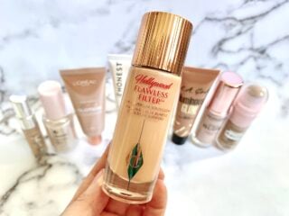 Charlotte Tilbury Flawless Filter dupes from Physicians Formula, Glossier, L'Oreal, L.A. Girl, e.l.f., Honest, Beauty, Makeup Revolution, and Maybelline.