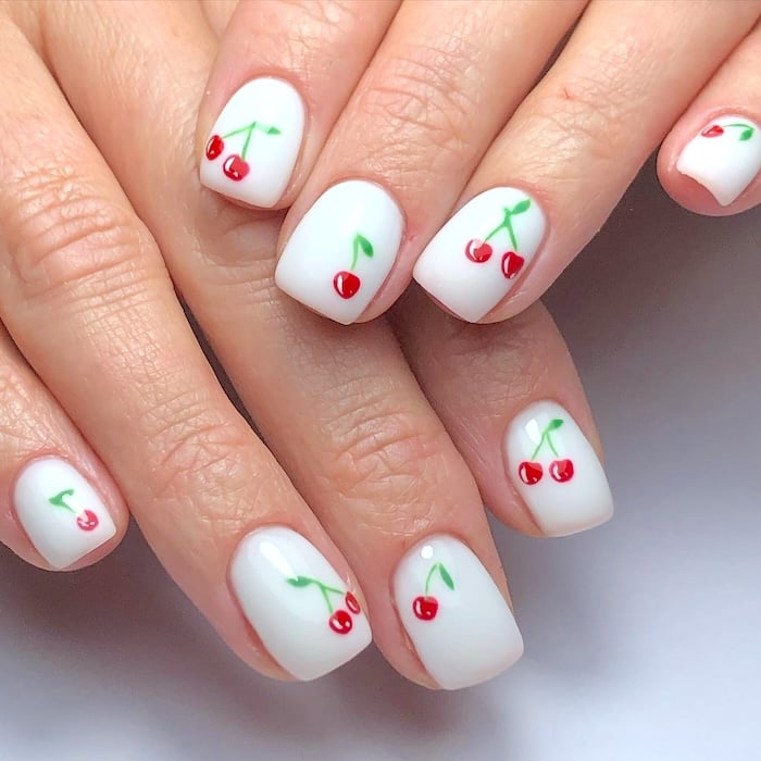 Short cherries nails.