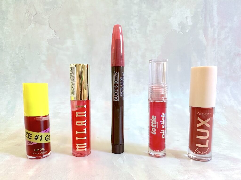 Dior Lip Glow Oil dupes from Innbeauty Project, Milani, Burt's Bees, Lottie and ColourPop.