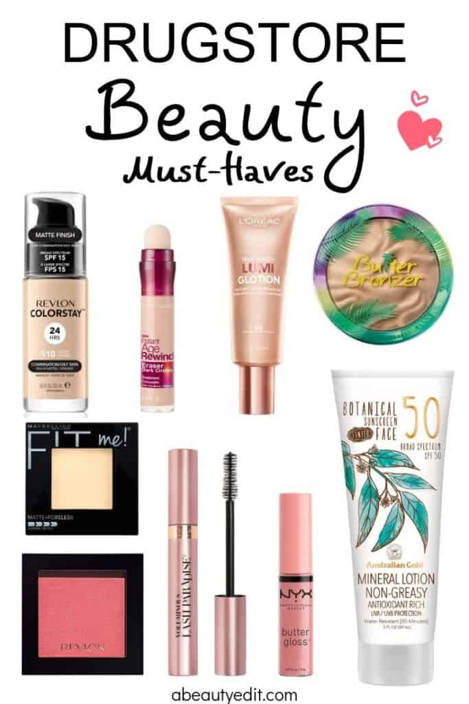 Drugstore Beauty Must-Haves Collage