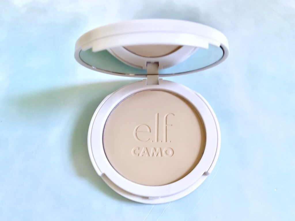 e.l.f. Cosmetics Camo Powder Foundation in the shade Light 205 N with lid opened.