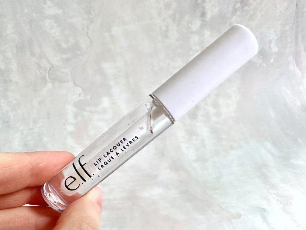 e.l.f. Lip Lacquer in the shade Clear, handheld.