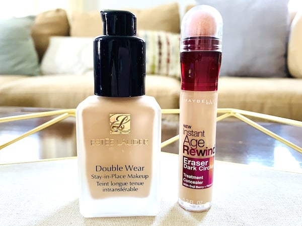 Estee Lauder Double Wear Stay-in-Place Makeup and Maybelline Instant Age Rewind Eraser Dark Circles Treatment Concealer