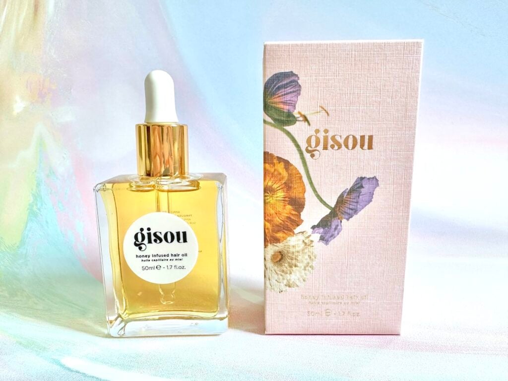 Gisou Honey Infused Hair Oil with box.