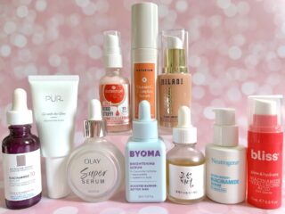 Glow Recipe Watermelon Glow Niacinamide Dew Drops dupes from La Roche-Posay, PUR, Olay, Essence, Byoma, Naturium, Milani, Beauty of Joseon, Neutrogena, and Bliss.