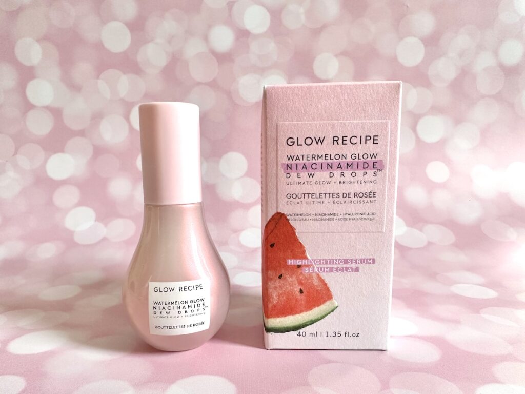 Glow Recipe Watermelon Glow Niacinamide Dew Drops and box.