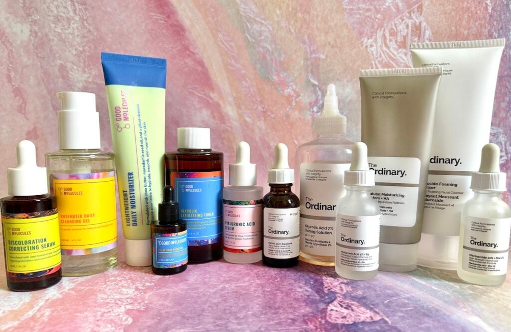 Good Molecules vs The Ordinary skincare products.