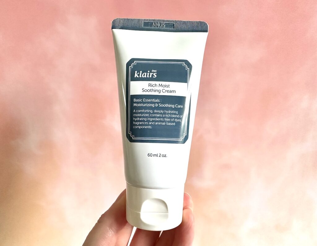 Klairs Rich Moist Soothing Cream, handheld.