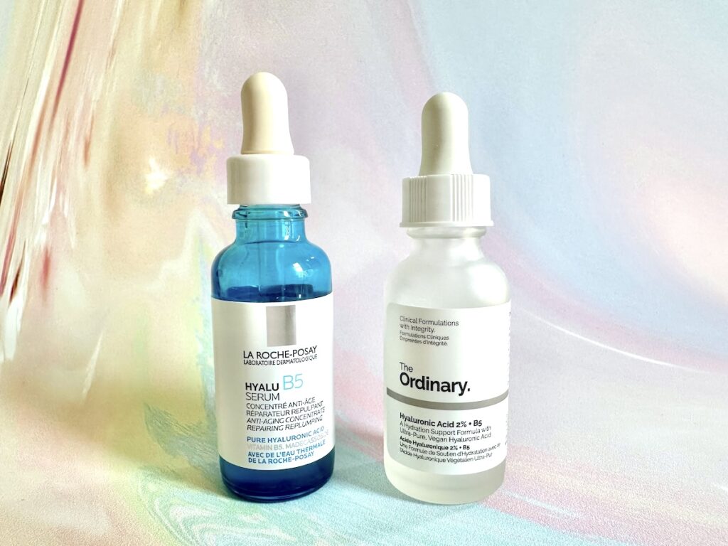 La Roche Posay Hyalu B5 Serum and The Ordinary Hyaluronic Acid 2% + B5.