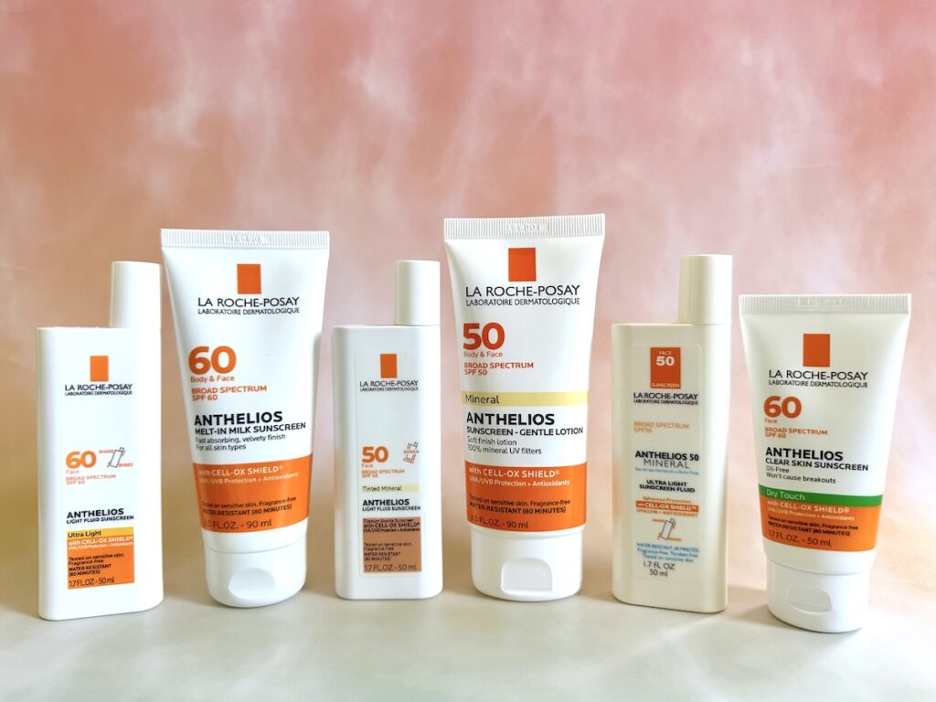 La Roche-Posay Sunscreen Review: six La Roche-Posay mineral and chemical sunscreens.