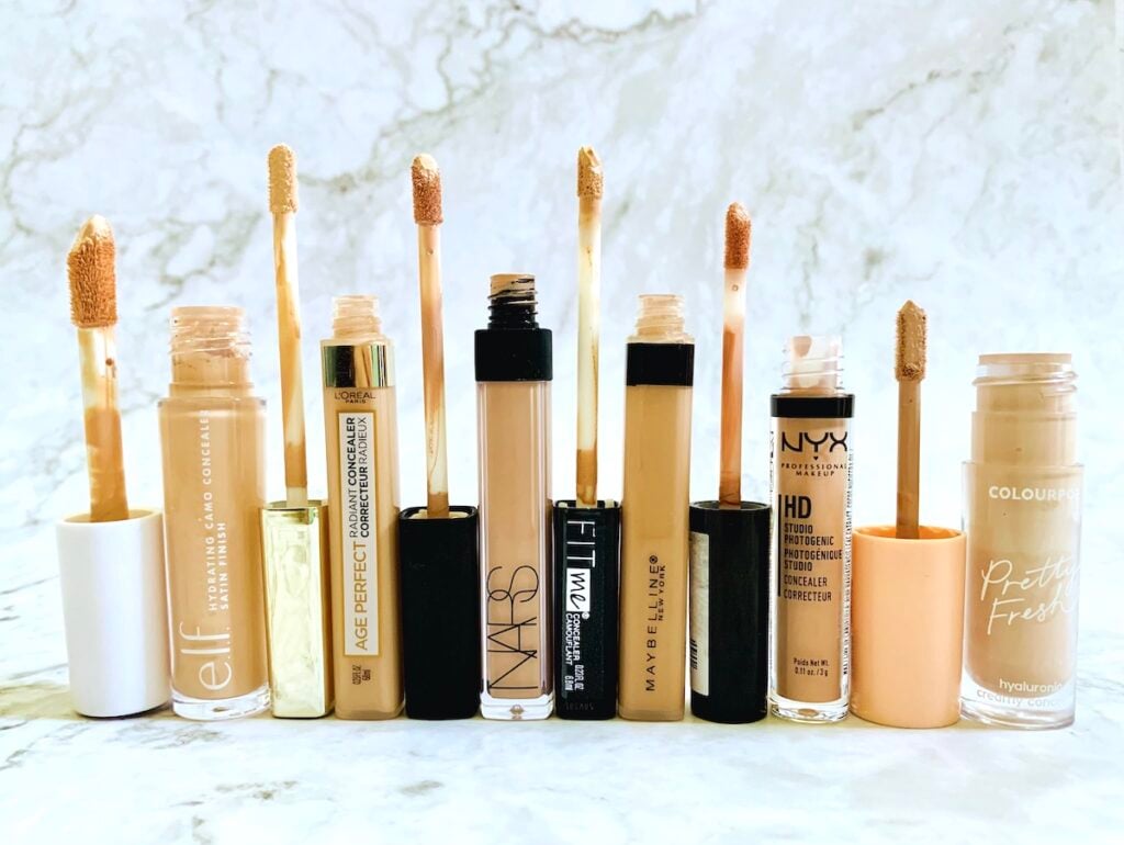 NARS Concealer Dupes from elf, Maybelline, L'Oreal, NYX and ColourPop: concealers opened with wands