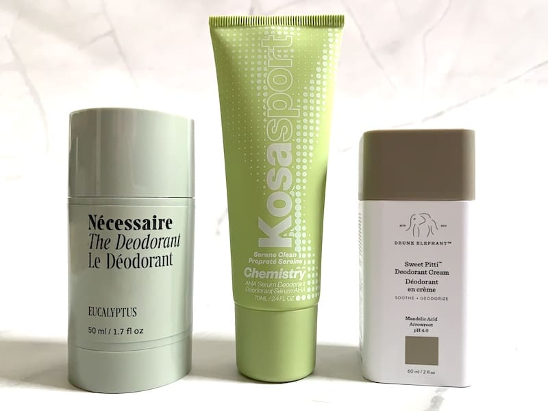 Necessaire, Kosas, and Drunk Elephant Natural Acid Deodorants Review