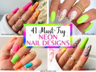 Neon nails collage. 41 Must-try neon nail designs.