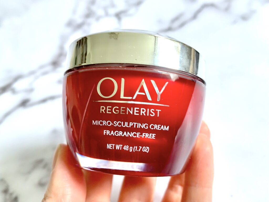 Olay Regenerist Micro-Sculpting Cream handheld.