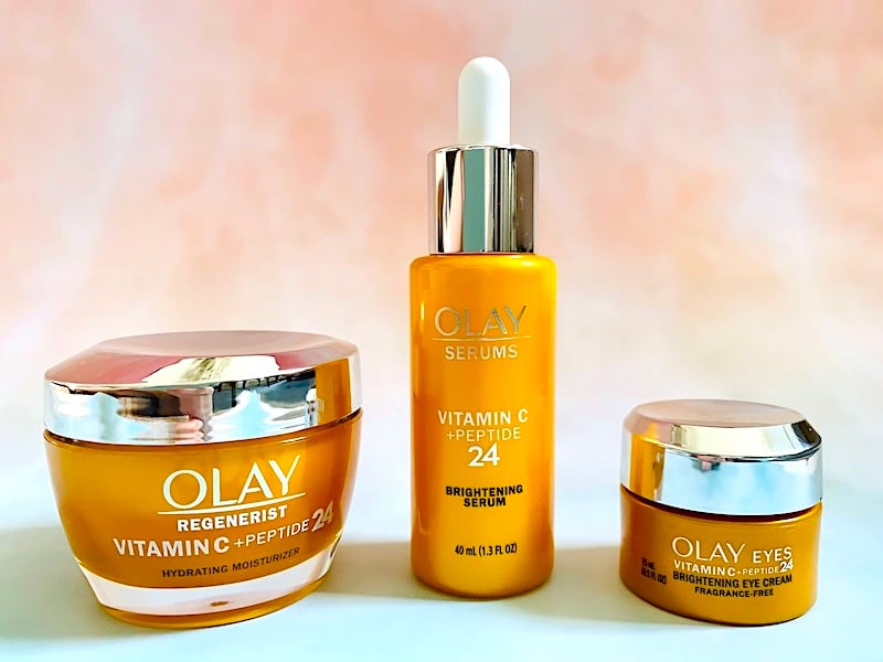 Olay Vitamin C + Peptide 24 Brightening Serum, Eye Cream and Hydrating Moisturizer