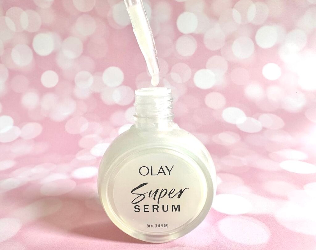 Olay Super Serum, open bottle with dropper.