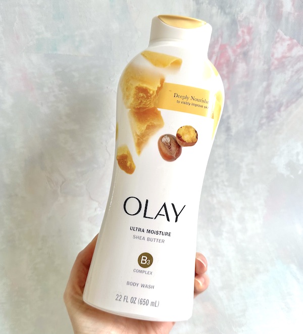 Olay Ultra Moisture Body Wash, handheld.