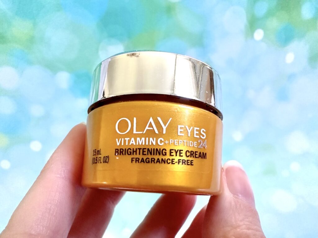 Olay Vitamin C + Peptide 24 Brightening Eye Cream, handheld.