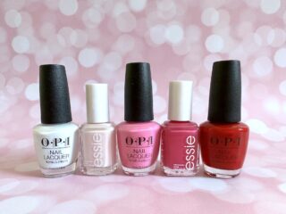 Nail Lacquer vs Polish: nail lacquers from OPI and essie.