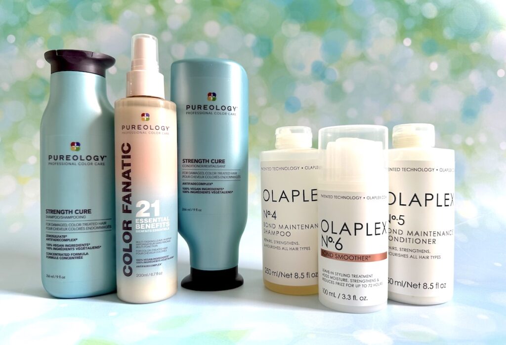 Pureology vs Olaplex: Shampoos, Conditioners, and Leave-in Styling Products.