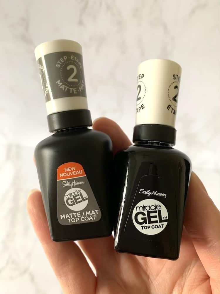 Sally Hansen Miraacle Gel Matte Top Coat and Regular Top Coat