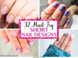 Must-try short nails designs collage.