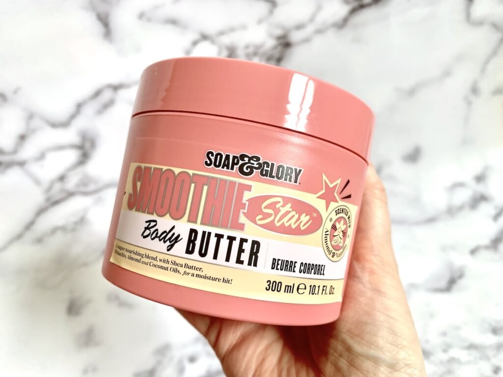 Soap & Glory Smoothie Star Body Butter handheld.