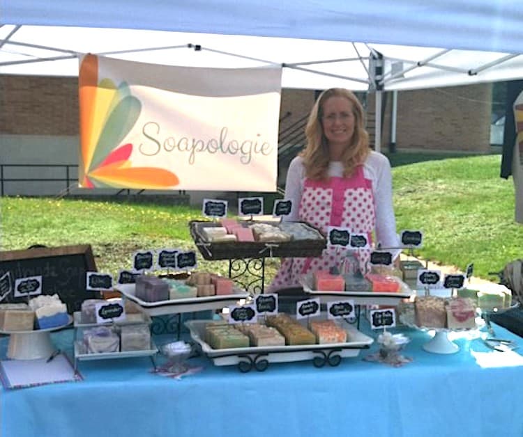 Sarah and Soapologie Handmade Soap at Farmers Market