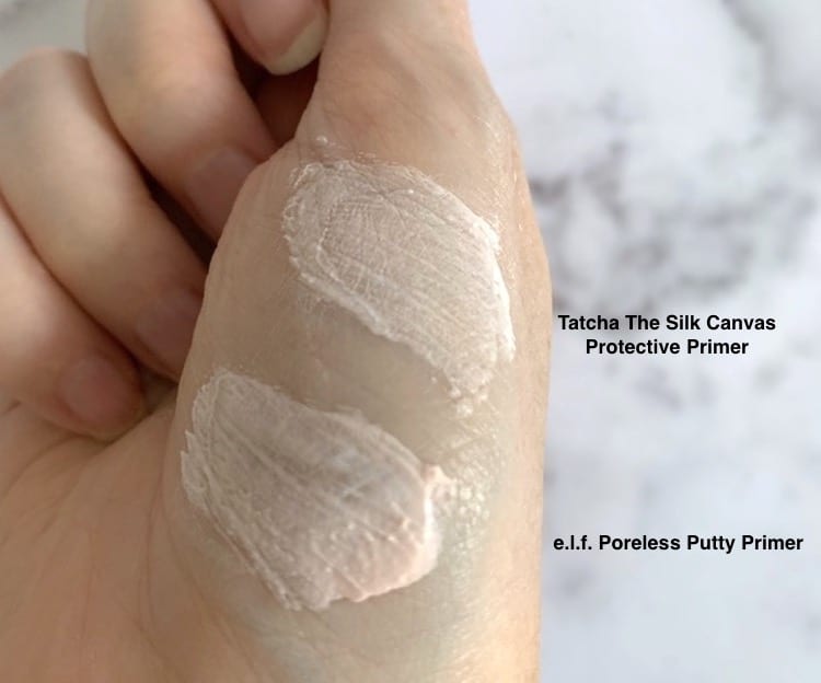 Tatcha The Silk Canvas Protective Primer and e.l.f. Poreless Putty Primer