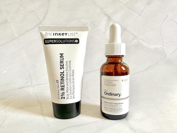 The Inkey List Scar, Mark and Wrinkle Solution 1% Retinol Serum vs The Ordinary Retinol 1% in Squalane.